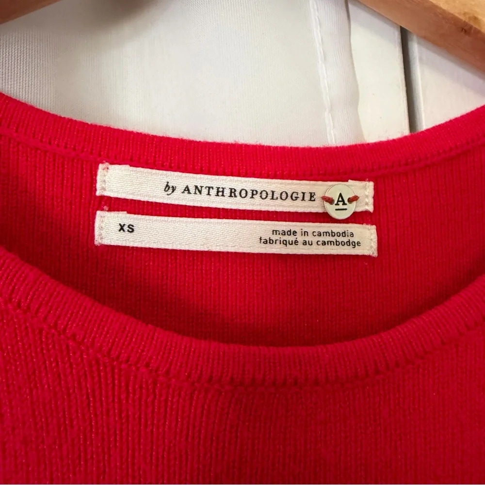 ANTHROPOLOGIE Ribbed Racerback Tank Top Hot Pink Size XS - Picture 2 of 7